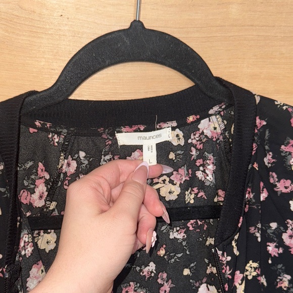 Maurices Black Floral Jacket - Picture 4 of 5